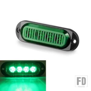 汎用 2個 4LED トラックビーコンランプトラックサイドハザード灯アンバー黄赤緑信号機 12V-24V - 2PCS Green