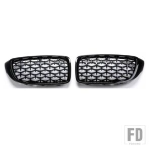 BMW ペアフロントバンパーキドニーグリル F32 F33 F36 F80 F82 F83 M3 M4 ダイヤモンドスタイルレーシンググリルアクセサリー - Gloss black