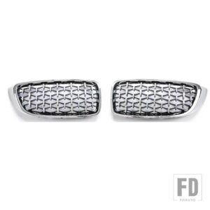 BMW ペアフロントバンパーキドニーグリル F32 F33 F36 F80 F82 F83 M3 M4 ダイヤモンドスタイルレーシンググリルアクセサリー - All Silver