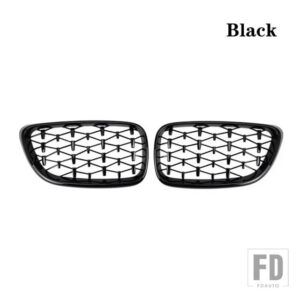 BMW ダイヤモンドフロントキドニーグリルレーシンググリルグリルグロスブラックグリル 2シリーズ F22 F23 F87 M2 14-19 アクセサリー - Gloss black