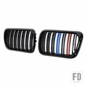 BMW フロントキドニーグリルグロスブラック M ダブルスラットフードグリルレーシンググリル 3シリーズ E36 325I 320I 328I 318I 1997-1999 - M