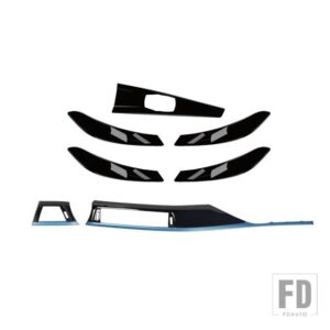 BMW 7ピース/セット ドアプルハンドルカバートリム中央制御パネル F30 F31/3シリーズ 2013-2018 オートアクセサリー - M Style Blue