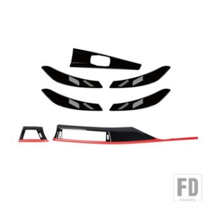 BMW 7ピース/セット ドアプルハンドルカバートリム中央制御パネル F30 F31/3シリーズ 2013-2018 オートアクセサリー - Sports Red