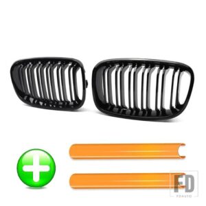 BMW PULLECO フロントバンパーグリルキドニー交換グリルトリムストリップ 1シリーズ F20 F21 116I 118I 11-14 レーシンググリル - Orange