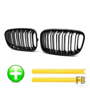 BMW PULLECO フロントバンパーグリルキドニー交換グリルトリムストリップ 1シリーズ F20 F21 116I 118I 11-14 レーシンググリル - Yellow