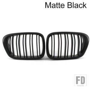 BMW PULLECO E39 5シリーズ 525 528 グロスグリルフロントフードグリルキドニーグリルレーシンググリル 99-03 アクセサリーデュアルライン - Matte Black