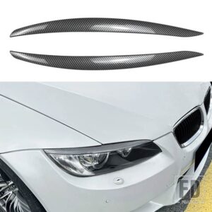 BMW PULLECO カーボンフロントヘッドライトアイブロウまぶたランプライトアイブロウ自動 3シリーズ E92 E93 2006-2009 アクセサリー - Carbon Fiber