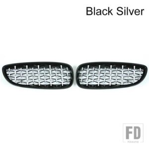BMW PULLECO Z4 E89 ダイヤモンドグリルフロントバンパーキドニーグリルレーシンググリル 2009-2016 ABS グリルオートアクセサリー光沢 - silver and black