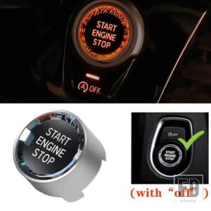 BMW X1 X3 X4 X5 X6 F20 F22 F30 F34 F10 F18 F32 F01 F02 G20 G30 G01 クリスタルスタイルスタートストップエンジンスイッチボタンカバー - With Off Silver
