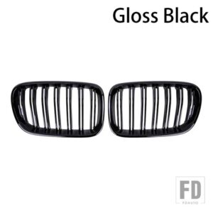BMW PULLECO 2PC レーシンググリルグロスブラックフロントバンパーグリル X3 F25 2011-2013 キドニーグリルアクセサリー交換 - Gloss black