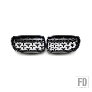 BMW PULLECO ダイヤモンドグリル車キドニーグリルフロントバンパーレーシンググリル自動スタイリング E90 E91 318I 320I 325I 328I 2009-2012 - Gloss black