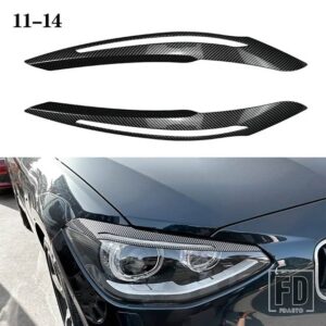 BMW PULLECO カーボンヘッドライトアイブロウまぶたランプライトアイブロウグロスブラック F20 F21 116I 118I 120I 125I 2011-2019 - Carbon Fiber 11-14