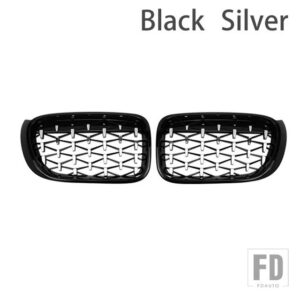 BMW PULLECO ダイヤモンドフロントバンパーグリルレーシンググリルキドニーグリル X3 X4 F25 F26 2014-2017 アクセサリー - black silver
