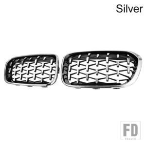 BMW PULLECO 1シリーズ F20 F21 フロントバンパーグリルレーシンググリルキドニーダイヤモンドグリルグリル新アクセサリー 15-17 - Silver