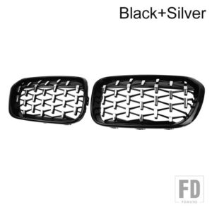 BMW PULLECO 1シリーズ F20 F21 フロントバンパーグリルレーシンググリルキドニーダイヤモンドグリルグリル新アクセサリー 15-17 - black silver