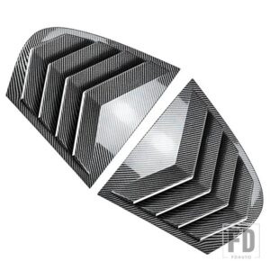 BMW カーボンリアウィンドウシャッターカバートリムウィンドウルーバーサイドベントトリム 5シリーズ E60 2004-2010 オートアクセサリー - Carbon Fiber