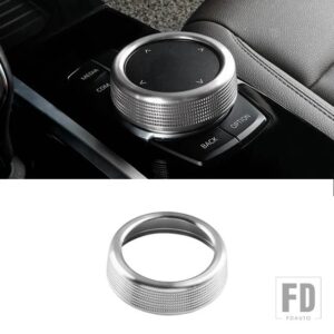 BMW マルチメディアボタンカバートリムノブステッカークロームアクセサリー 18 + 5/7シリーズ 6GT X3 X4 G01 G08 G02 G30 G38 G11 G12 - Silver