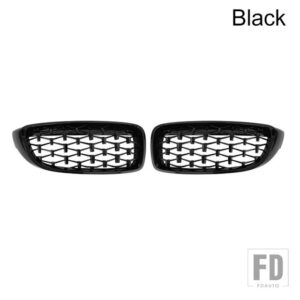 BMW PULLECO 4シリーズ F32 F33 F36 M3 F80 M4 F82 ダイヤモンドフロントバンパーグリル自動グリルレーシンググリルグリル 12-18 - Black