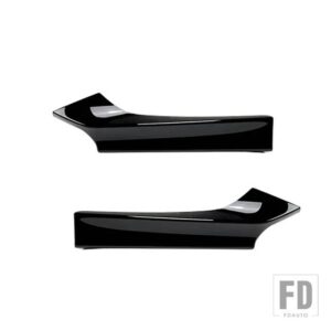 BMW PULLECO フロントバンパーサイドスプリッターカバーリップフォグランプエアベントインテークスポイラーカナード 2シリーズ F22 F23 M スポ - Gloss Black