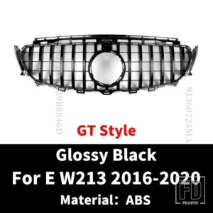 フロントバンパーグリルフードグリルメルセデス W213 C238 A238 Eクラス E300 E200 E260 2016-2020 パーフェクトマッチ E63 GT ダイヤモンドス - GT Glossy Black