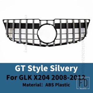 メルセデスベンツ 交換フェイスリフトスポーツフロントバンパーグリルレーシンググリル GLK X204 2008-2012 2013-2015 トリムフードメッシュチ - 2008-2012 GT Silvery