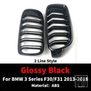 BMW チューニングアクセサリーフロントグリルインレットグリルメッシュ F30 F31 F35 3シリーズ 318I 320I 320D 328I 330I 330D 335I 340I 2013 - Glossy Black