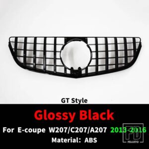 フロントラジエーターグリルバンパーグリルグリッドチューニングメルセデス C207 W207 A207 ベンツ E クーペ 2009-2016 E200 E260 E320 E350 E - 2013-2016 GT Black