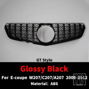 フロントラジエーターグリルバンパーグリルグリッドチューニングメルセデス C207 W207 A207 ベンツ E クーペ 2009-2016 E200 E260 E320 E350 E - 2009-2012 GT Black