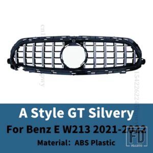メルセデスベンツ フロントバンパーグリルレーシンググリルチューニング Eクラス W213 2021 2022 E260 E300 E350 E400 E450 改築スポーツトリム - 2021-2022 Silvery A