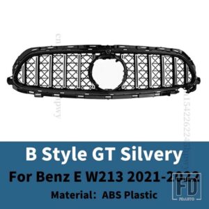 メルセデスベンツ フロントバンパーグリルレーシンググリルチューニング Eクラス W213 2021 2022 E260 E300 E350 E400 E450 改築スポーツトリム - 2021-2022 Silvery B