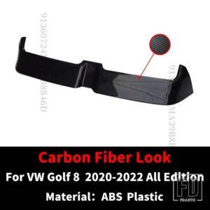 ルーフリアスポイラーウイングトランクブーツリップディフレクター VW ゴルフ 8 2020-2022 MK8 版ライフ R ライン GTI GTD GTE ディフューザー - Carbon Fiber Look