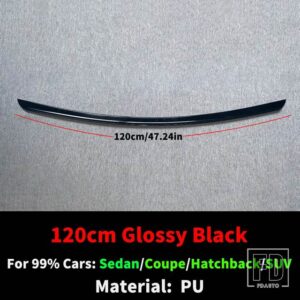 アウディ BMW 汎用 ホンダ リアトランクスポイラーウイングエアダム 99% 車セダンクーペハッチバック SUV チューニングのようなベンツ 3 A3 CT - 120cm Glossy Black