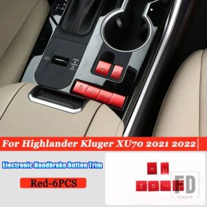 トヨタ ハイランダークルーガー XU70 2021-2023 カーアクセサリーヘッドライト調整ステアリングホイールフルインテリアボタントリムカバー - 4