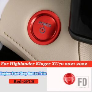 トヨタ ハイランダークルーガー XU70 2021-2023 カーアクセサリーヘッドライト調整ステアリングホイールフルインテリアボタントリムカバー - 5