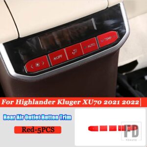 トヨタ ハイランダークルーガー XU70 2021-2023 カーアクセサリーヘッドライト調整ステアリングホイールフルインテリアボタントリムカバー - 7