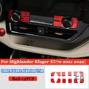 トヨタ ハイランダークルーガー XU70 2021-2023 カーアクセサリーヘッドライト調整ステアリングホイールフルインテリアボタントリムカバー - 3