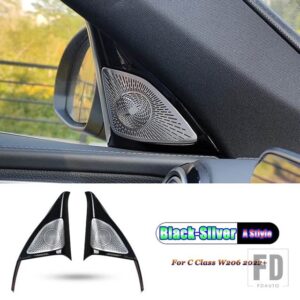 メルセデスベンツ Cクラス W206 C200 C220 C260 C300 2022 2023 + カーアクセサリードア窓ツイーターオーディオスピーカーカバートリムフレーム - Gloss Black