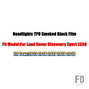 レンジローバー ランドローバー ヘッドライト TPU スモークブラックプロテクターフィルム VELAR EVOQUE スポーツヴォーグ L494 L405 ディスカバ - For Discovery Sport