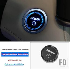 トヨタ ハイランダークルーガー XU70 2021 2022 カーアクセサリーエンジンスタートストップボタンリングトリムカバークリスタル交換部品 - A Style