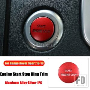 ランドローバー レンジローバースポーツ 2010-13 ディスカバリー 4 2010-16 合金カーアクセサリーエンジンスタートストップボタントリムカバー - 2