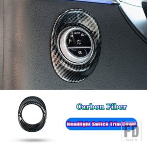 メルセデスベンツ Cクラス W206 C200 C220 C260 C300 2022 + カーアクセサリー中央ヘッドライトスイッチトリムカバー装飾フレーム - Carbon Fiber