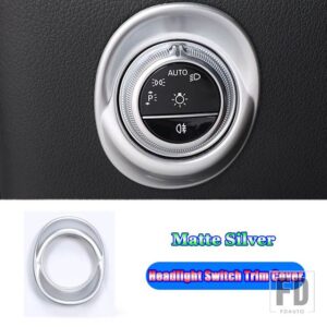 メルセデスベンツ Cクラス W206 C200 C220 C260 C300 2022 + カーアクセサリー中央ヘッドライトスイッチトリムカバー装飾フレーム - Matte Silver