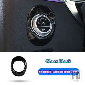 メルセデスベンツ Cクラス W206 C200 C220 C260 C300 2022 + カーアクセサリー中央ヘッドライトスイッチトリムカバー装飾フレーム - Gloss Black