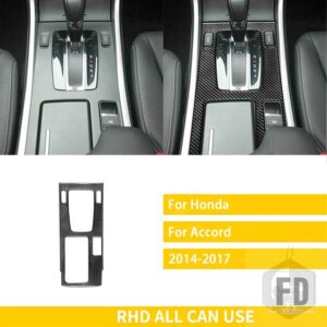 ホンダ アコード 9TH 2014-16 アクセサリーカーボンインテリアギアパネルトリムステッカー - black A RHD
