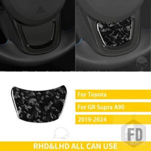 トヨタ GR スープラ A90 A91 MK5 2019-2024 アクセサリーカーボン車内あごステアリングホイールトリムステッカー装飾 - Forged Carbon