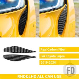 トヨタ GR スープラ A90 A91 MK5 2019-2024 アクセサリーカーボンボンネットアウトカバートリムステッカー装飾 - Black Carbon