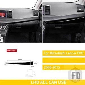 三菱 ランサー EVO X MR 2008-2015 カーアクセサリープラスチックピアノブラックインテリアピリオンシート収納ボックスパネルトリムステッカー - Black LHD