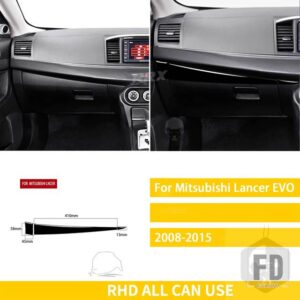 三菱 ランサー EVO X MR 2008-2015 カーアクセサリープラスチックピアノブラックインテリアピリオンシート収納ボックスパネルトリムステッカー - Black - RHD