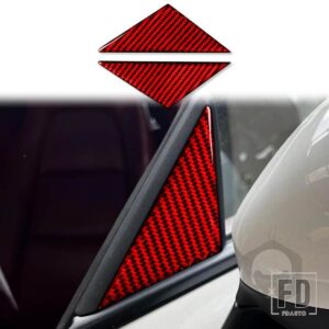 ポルシェ ボクスターケイマン 718 982 2016-2022 バックミラーピラーステッカーカーボンインテリアカーアクセサリー LHD RHD - Red