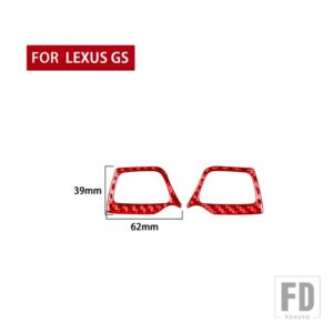レクサス GS 39022 アクセサリーカーボンインテリアステアリングホイールボタンパネルステッカー装飾 - Red A